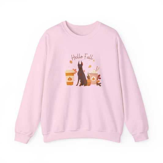 Doberman Pinscher Dog Fall Unisex Heavy Blend Crewneck Sweatshirt