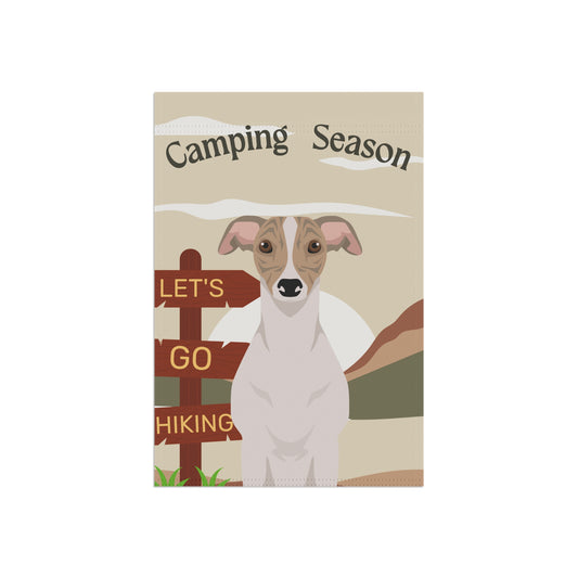 Whippet Dog Camping Garden Flag