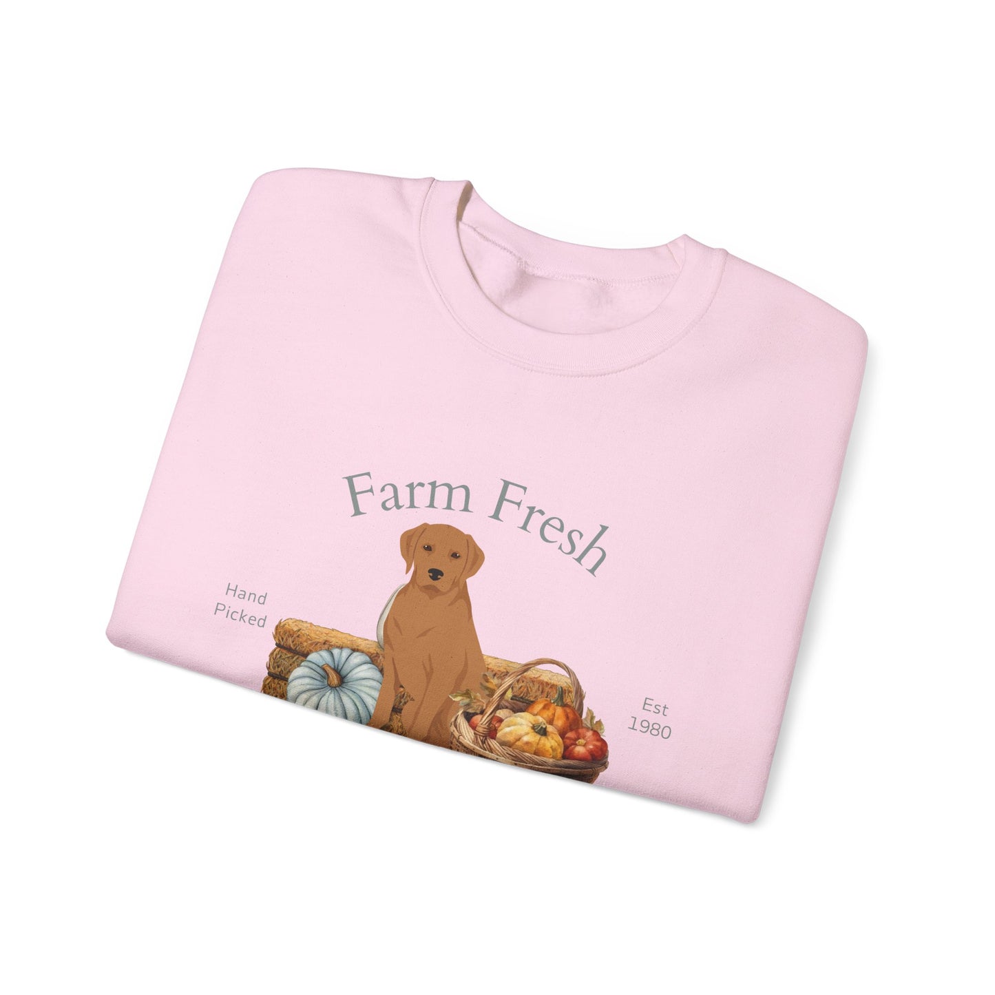Labrador Retriever Dog Fall Farm Fresh Unisex Heavy Blend Crewneck Sweatshirt