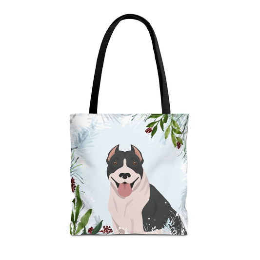 Pit Bull Dog Christmas Holiday Tote Bag 16x16