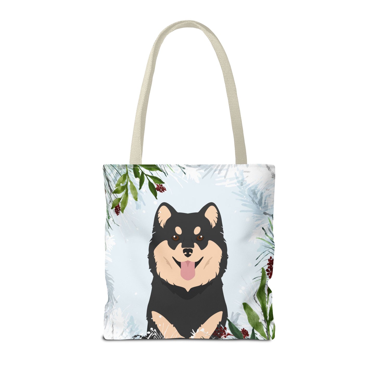 Finnish Lapphund Dog Christmas Holiday Tote Bag 16x16