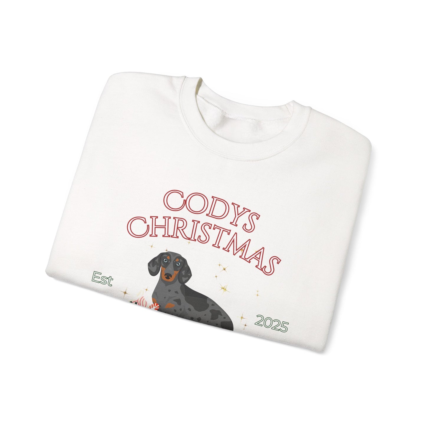 Dachshund Dog Christmas Social Club Unisex Heavy Blend Crewneck Sweatshirt Custom Name