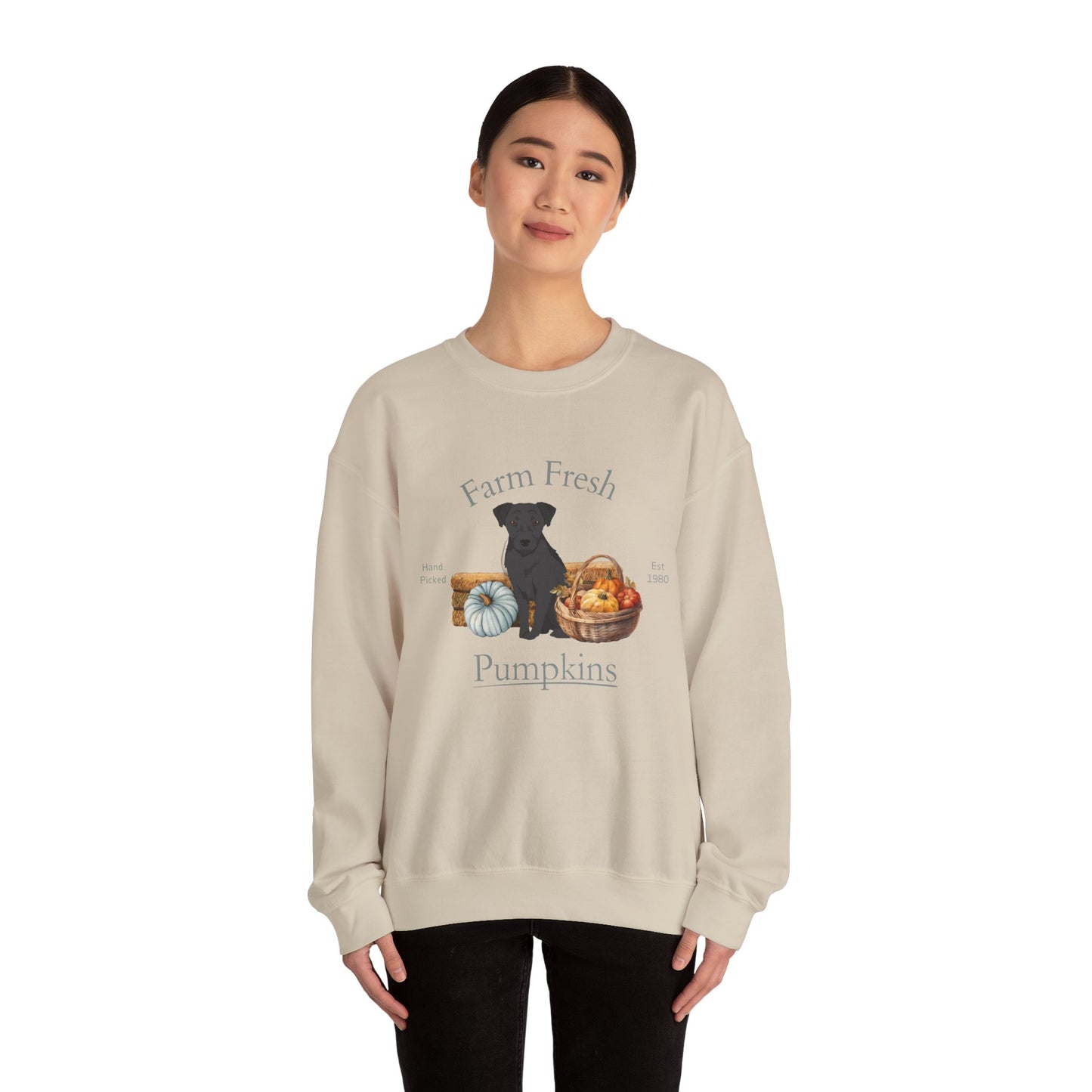 Patterdale Terrier Dog Fall Farm Fresh Unisex Heavy Blend Crewneck Sweatshirt