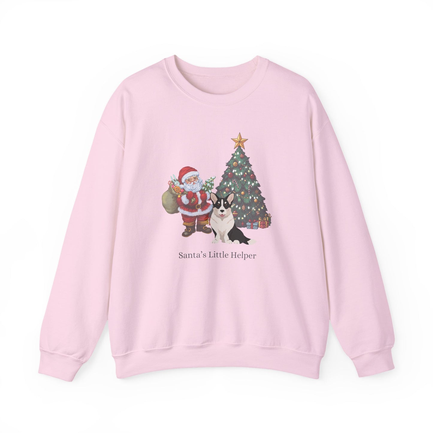 Cardigan Welsh Corgi Dog Santa's Little Helper Unisex Heavy Blend Crewneck Sweatshirt