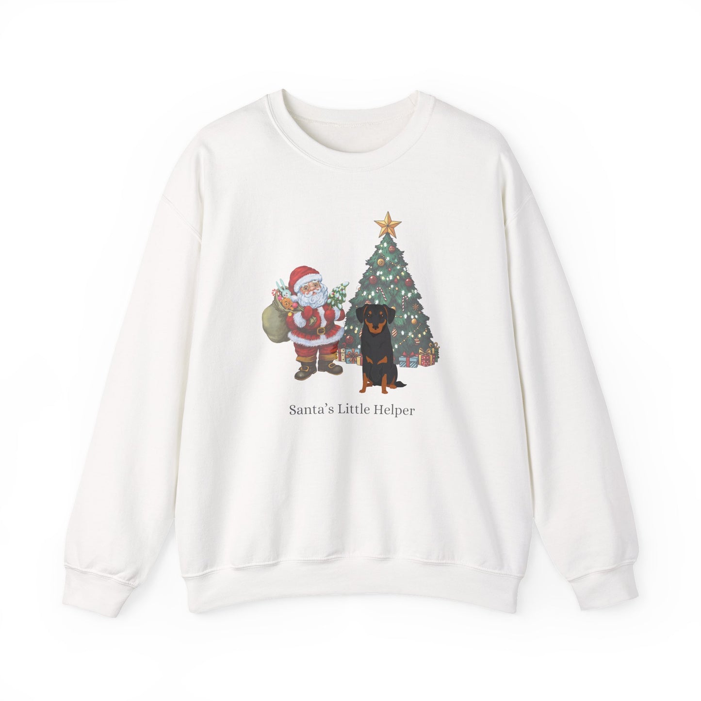 Austrian Pinscher Dog Santa's Little Helper Unisex Heavy Blend Crewneck Sweatshirt