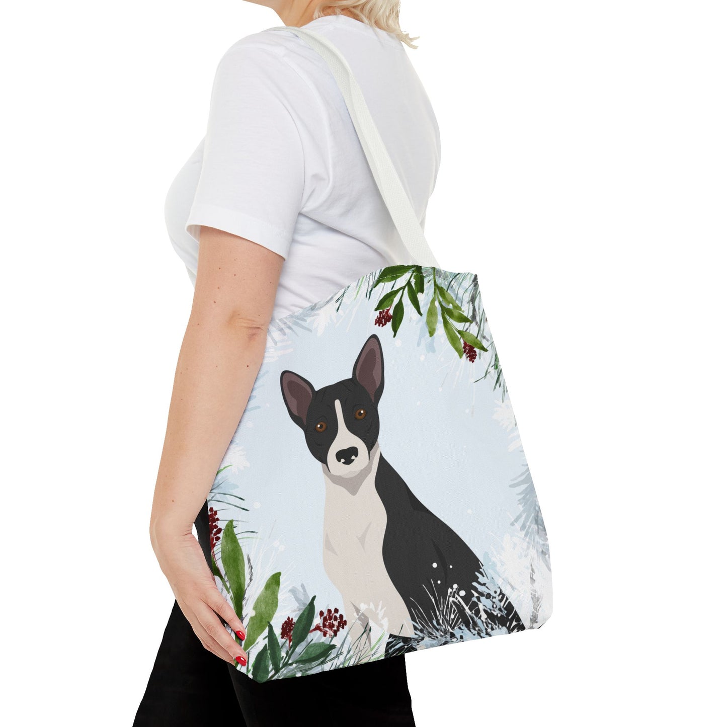 Basenji Dog Christmas Holiday Tote Bag 16x16