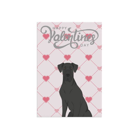 Great Dane Dog Valentines Day Garden Flag