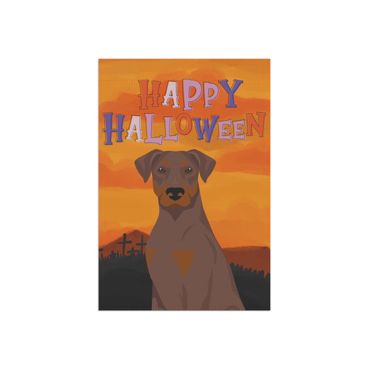 Doberman Pinscher Dog Halloween Garden Flag