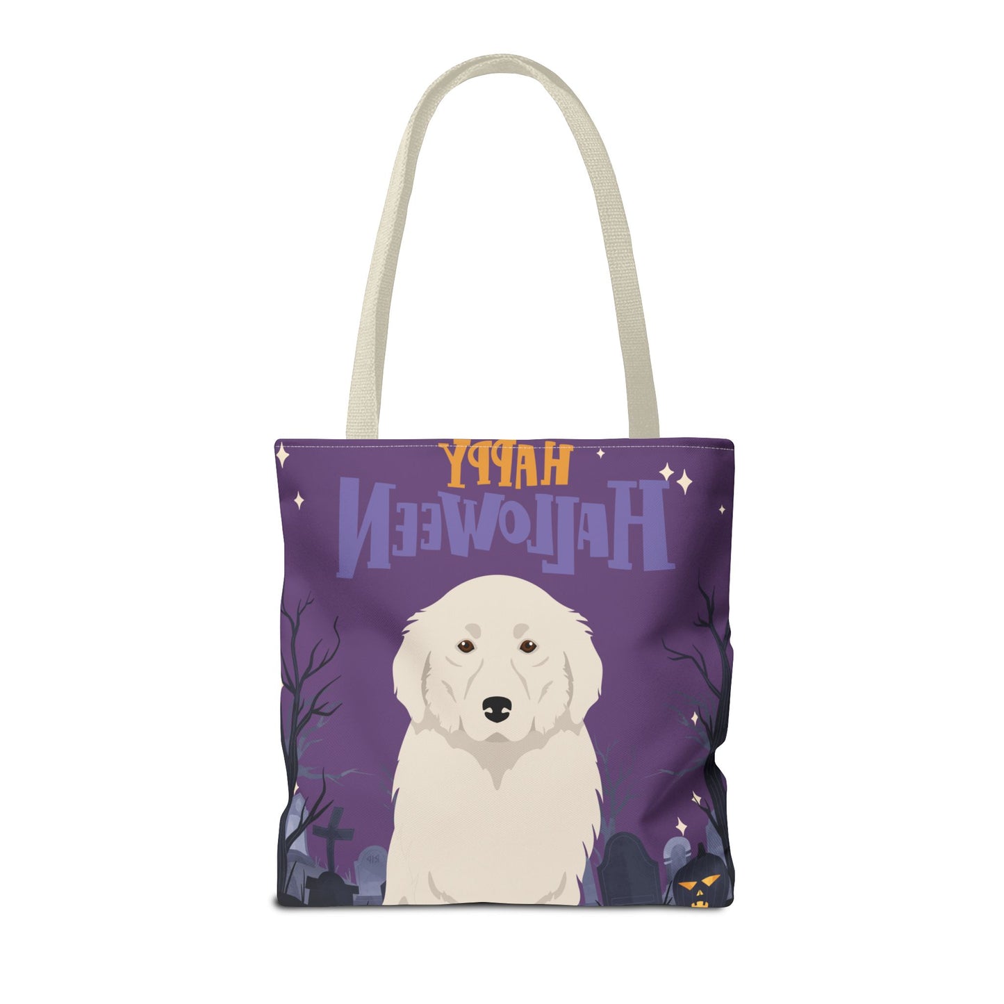 Great Pyrenees Dog Happy Halloween Tote Bag 16x16