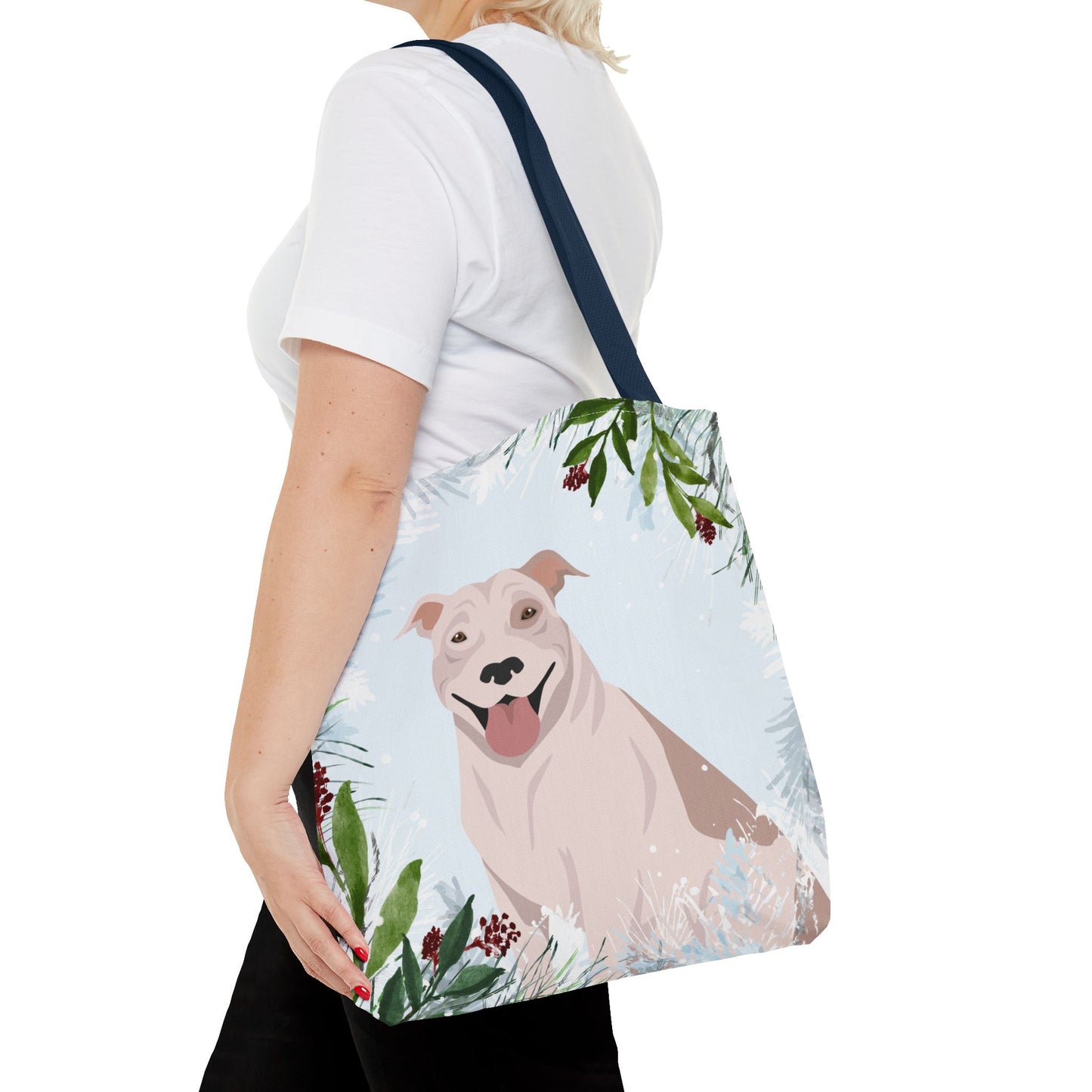 Pit Bull Dog Christmas Holiday Tote Bag 16x16