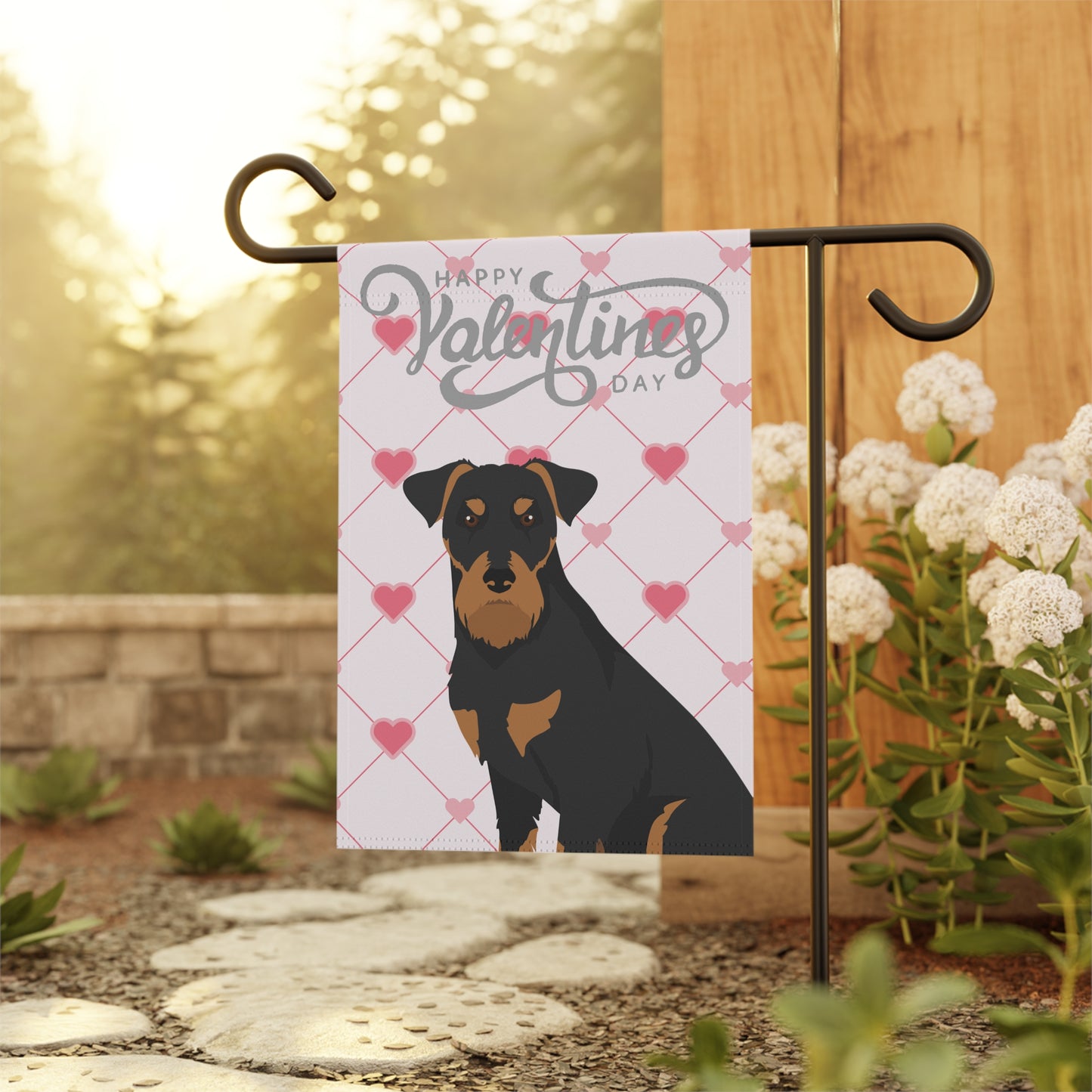 Jagd Terrier Dog Valentines Day Garden Flag