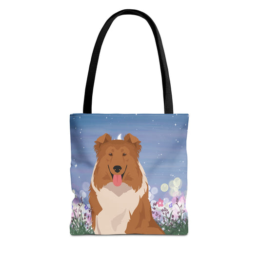 Collie Dog Tote Bag 13x13