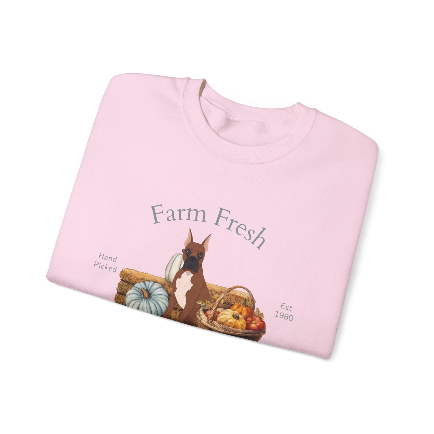 Boxer Dog Fall Farm Fresh Unisex Heavy Blend Crewneck Sweatshirt