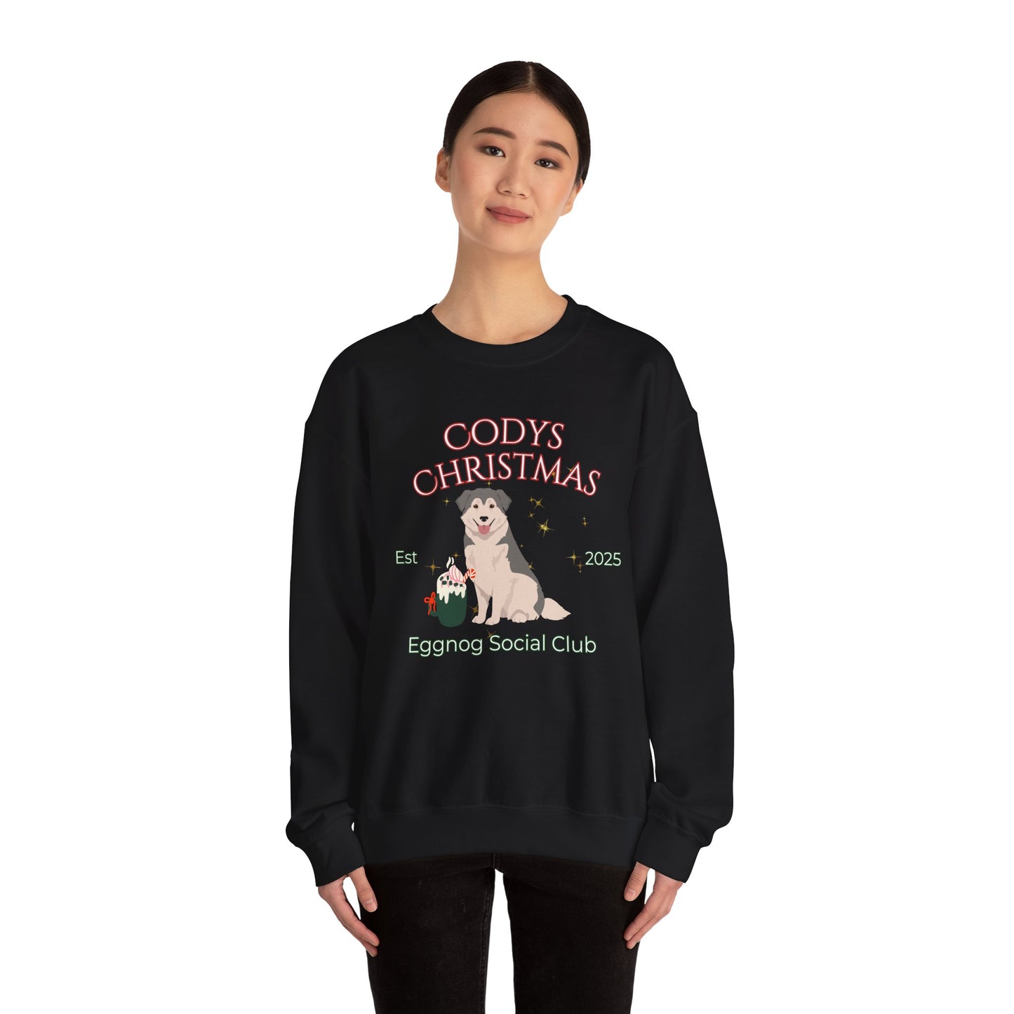 Aidi Dog Christmas Social Club Unisex Heavy Blend Crewneck Sweatshirt Custom Name