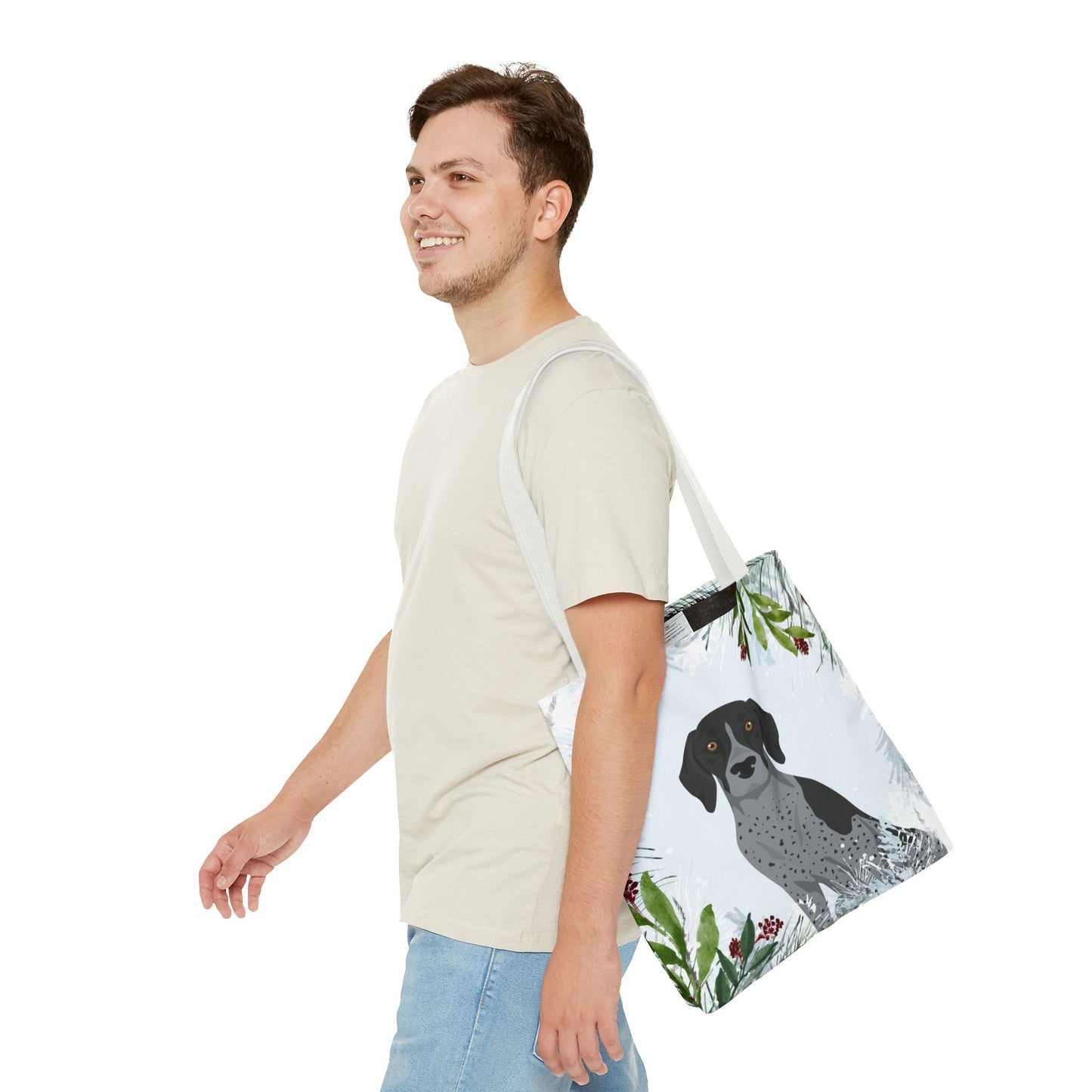 German Shorthaired Pointer Dog Christmas Holiday Tote Bag 16x16