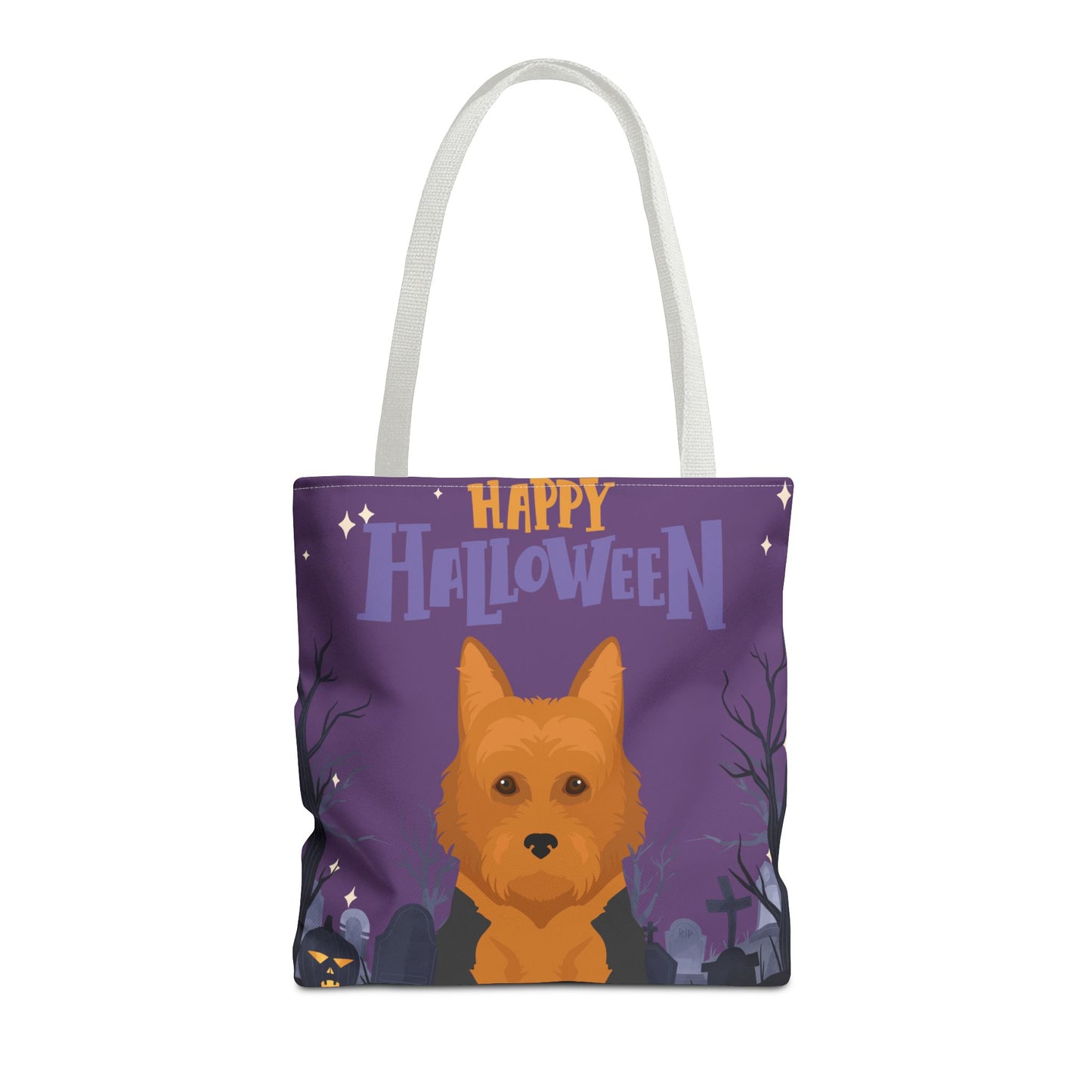 Australian Terrier Dog Happy Halloween Tote Bag 16x16