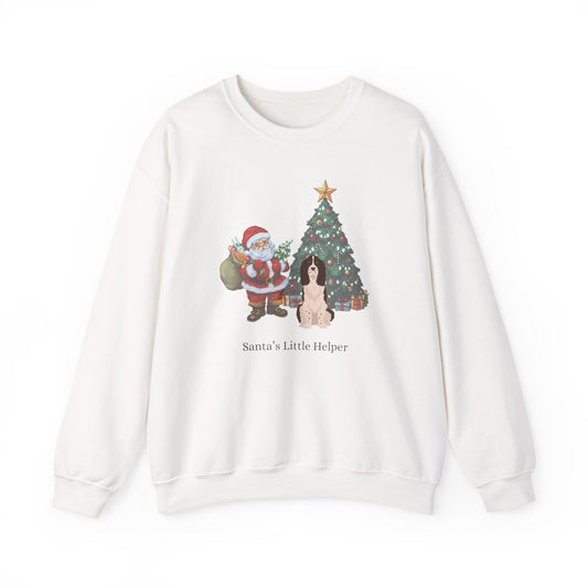 English Springer Spaniel Dog Santa's Little Helper Unisex Heavy Blend Crewneck Sweatshirt