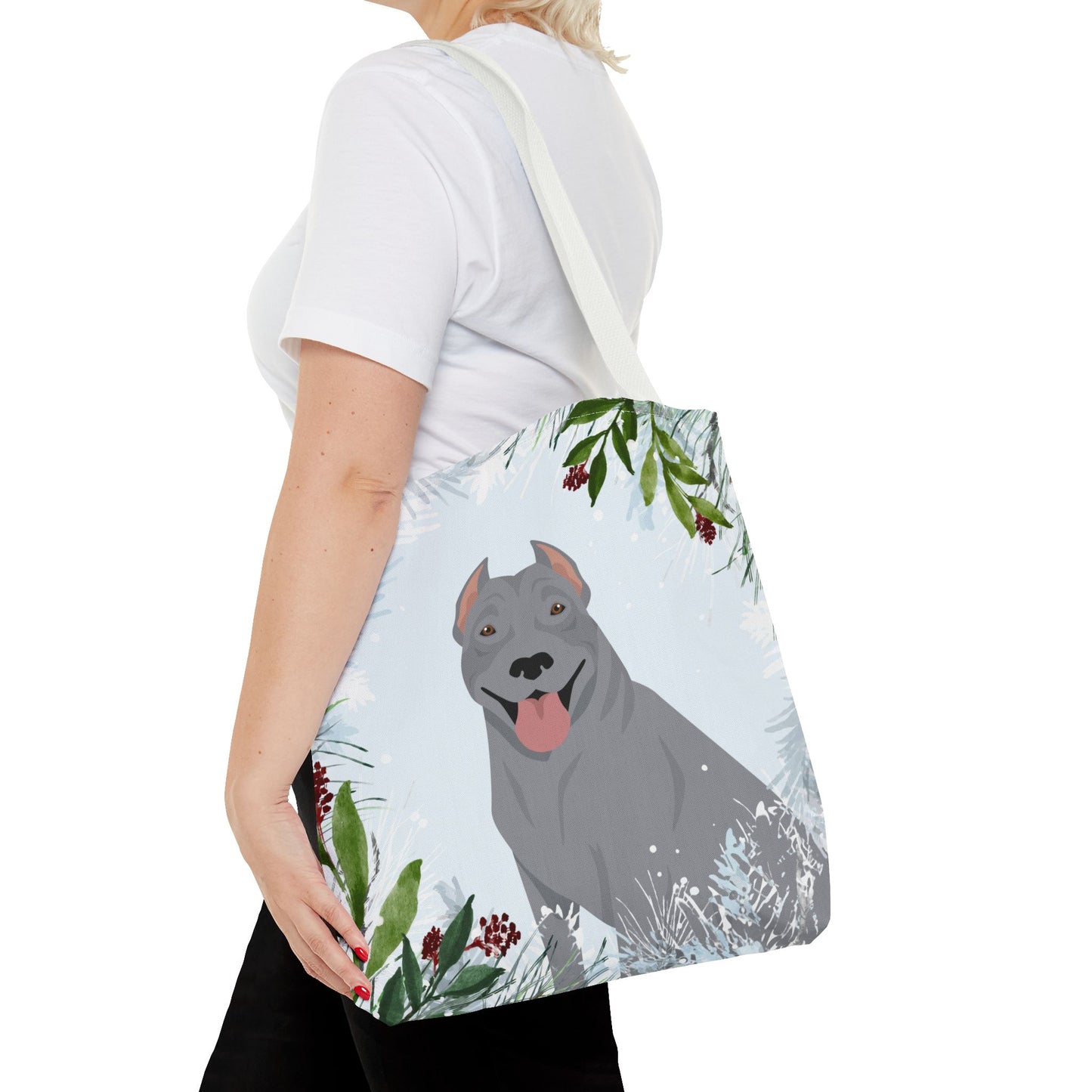 Pit Bull Dog Christmas Holiday Tote Bag 16x16