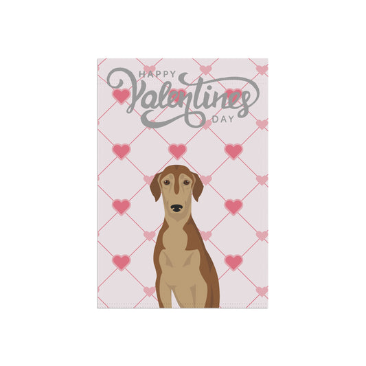 Smooth Saluki Dog Valentines Day Garden Flag