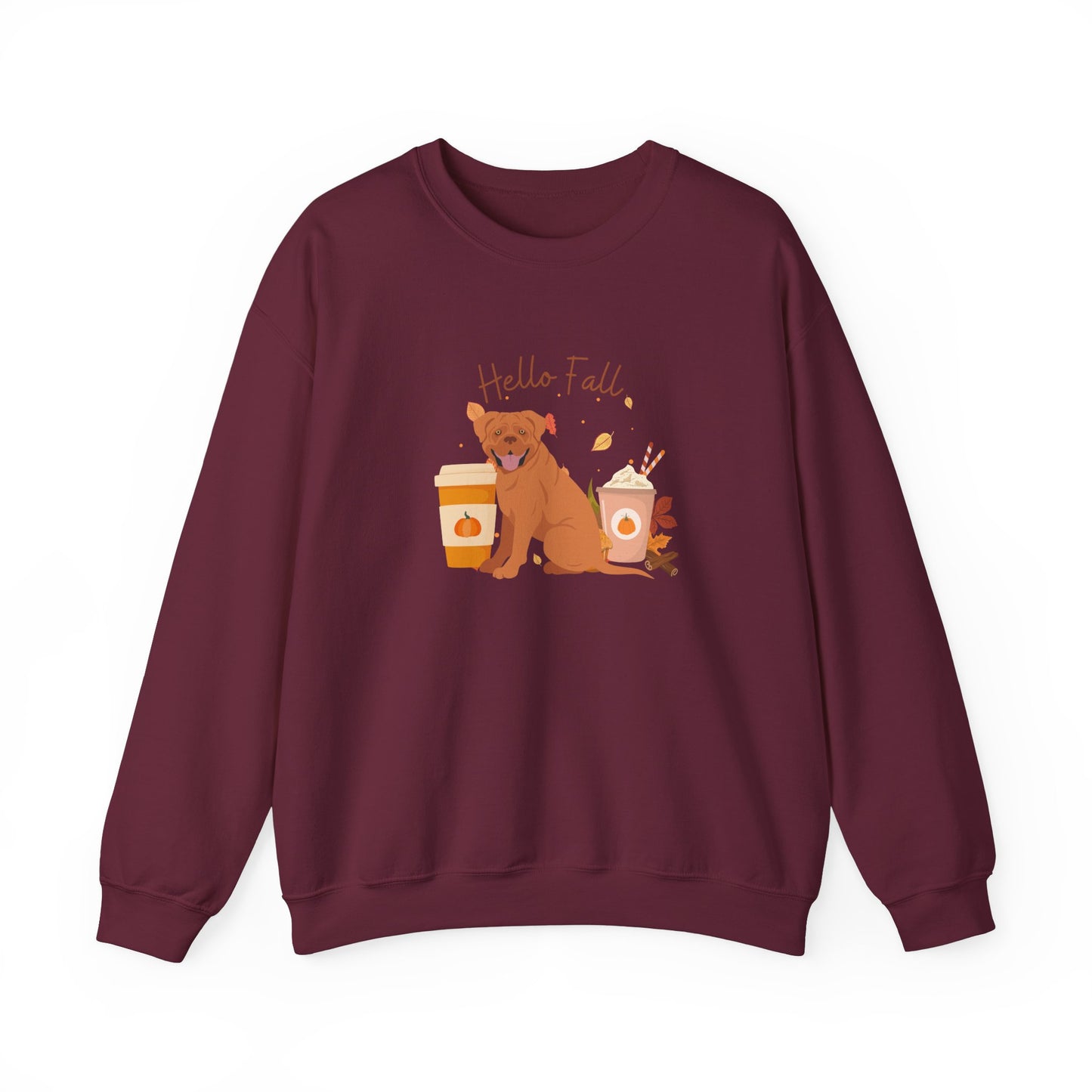 Dogue De Bordeaux Dog Fall Unisex Heavy Blend Crewneck Sweatshirt
