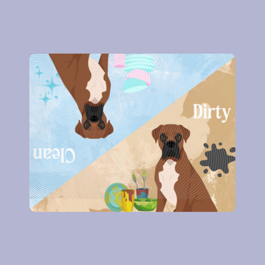 Boxer Dog Clean & Dirty Fridge Magnet Set 3 Pack