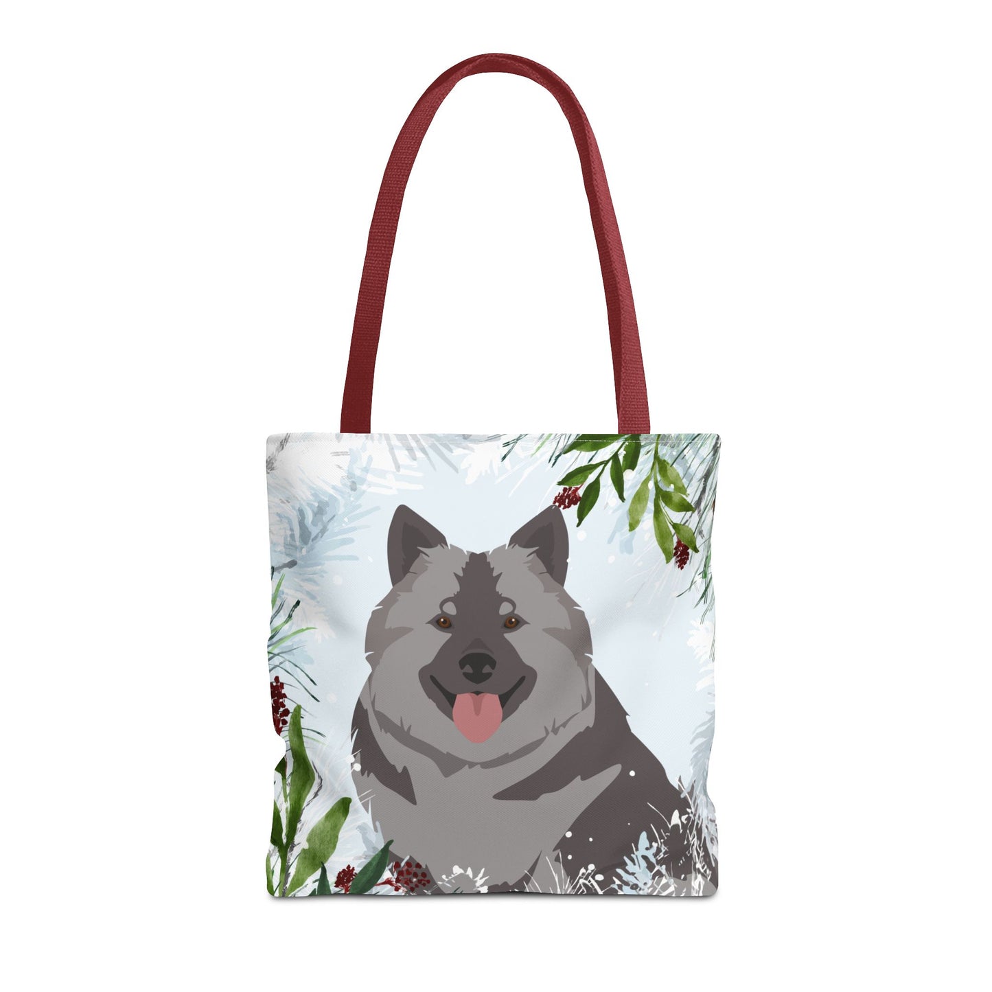 Keeshond Dog Christmas Holiday Tote Bag 16x16