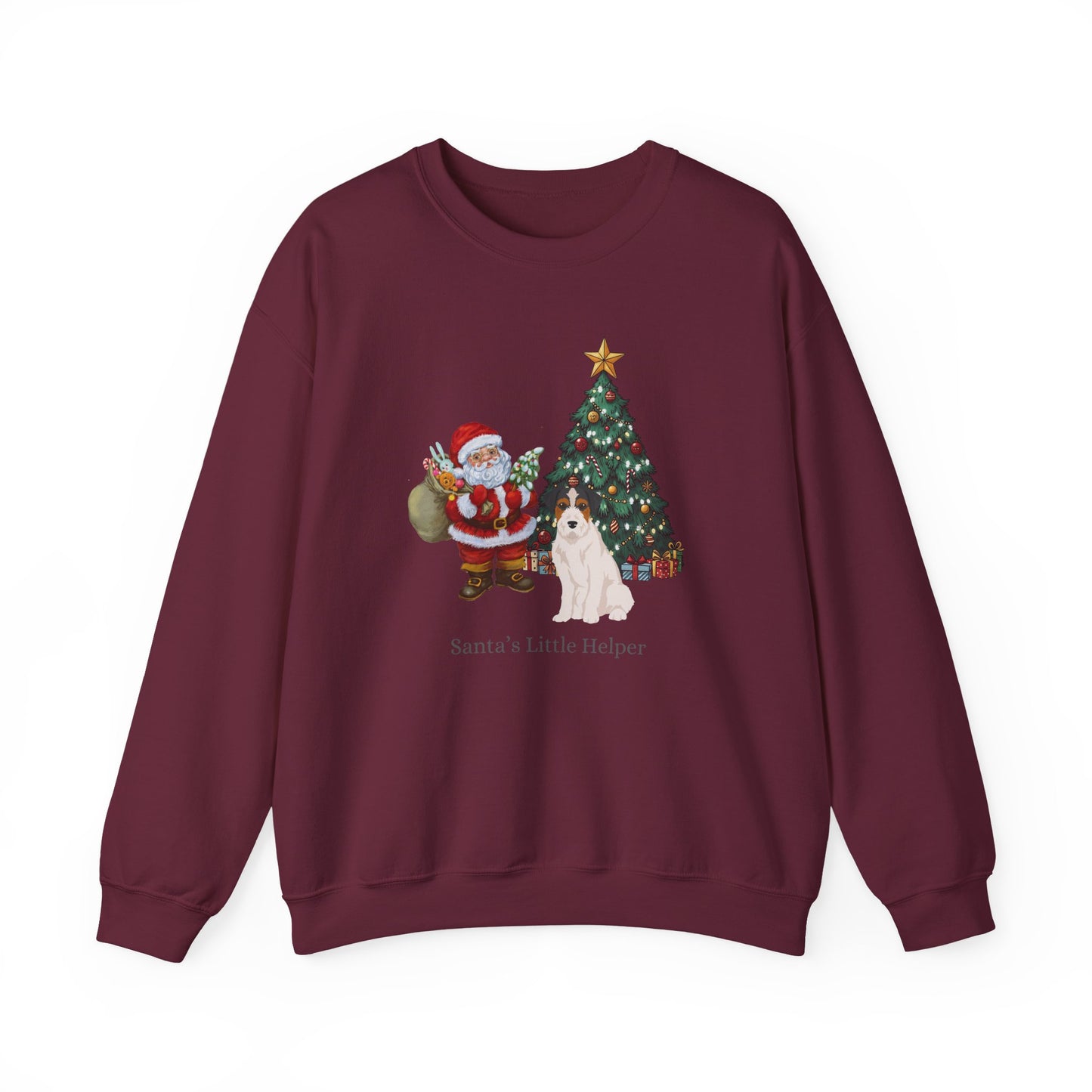 Jack Russell Terrier Dog Santa's Little Helper Unisex Heavy Blend Crewneck Sweatshirt