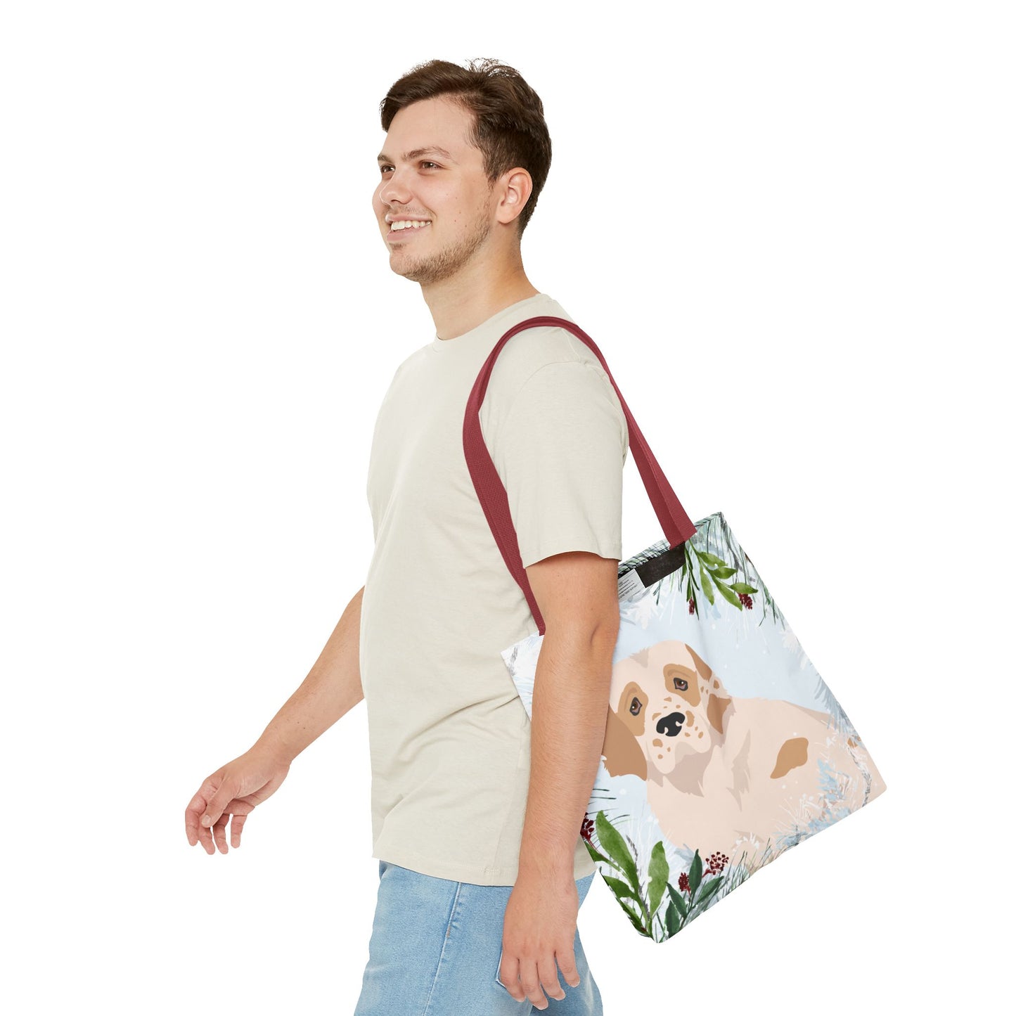 Clumber Spaniel Dog Christmas Holiday Tote Bag 16x16