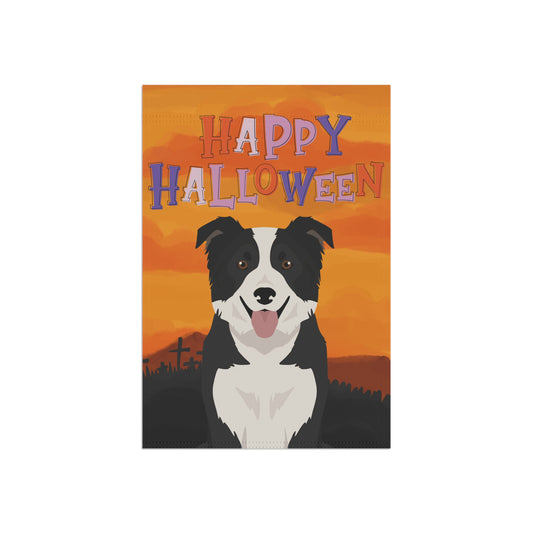 Border Collie Dog Halloween Garden Flag