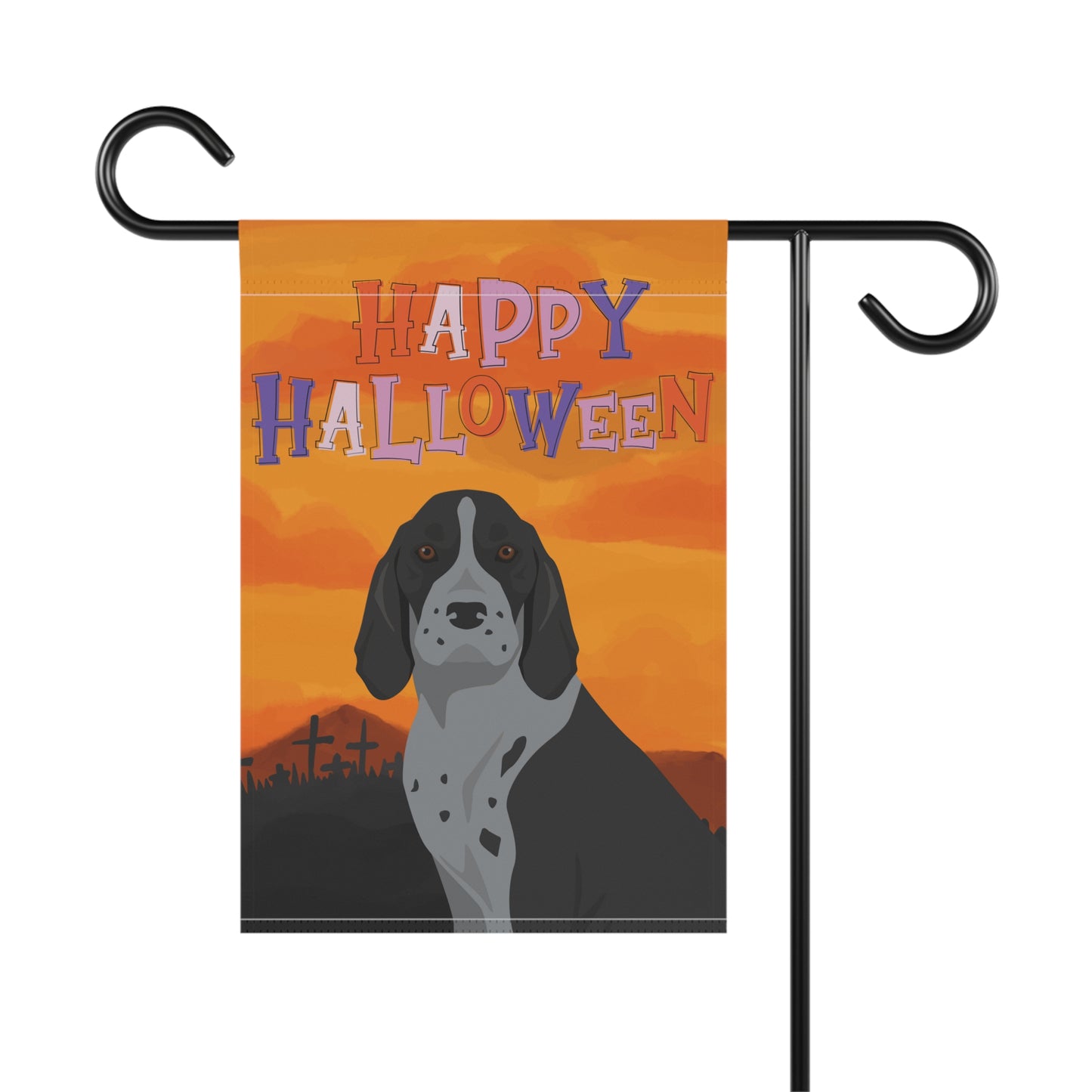 American English Coonhound Dog Halloween Garden Flag