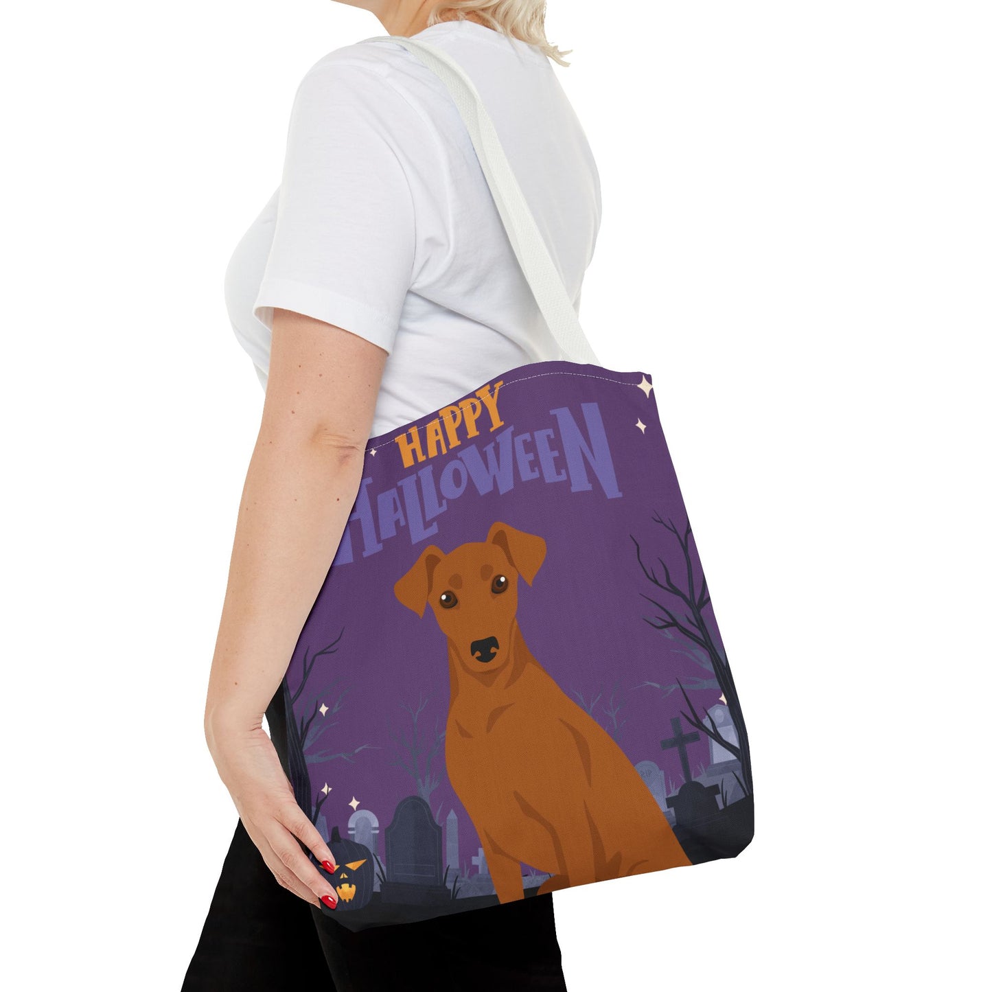 German Pinscher Dog Happy Halloween Tote Bag 16x16