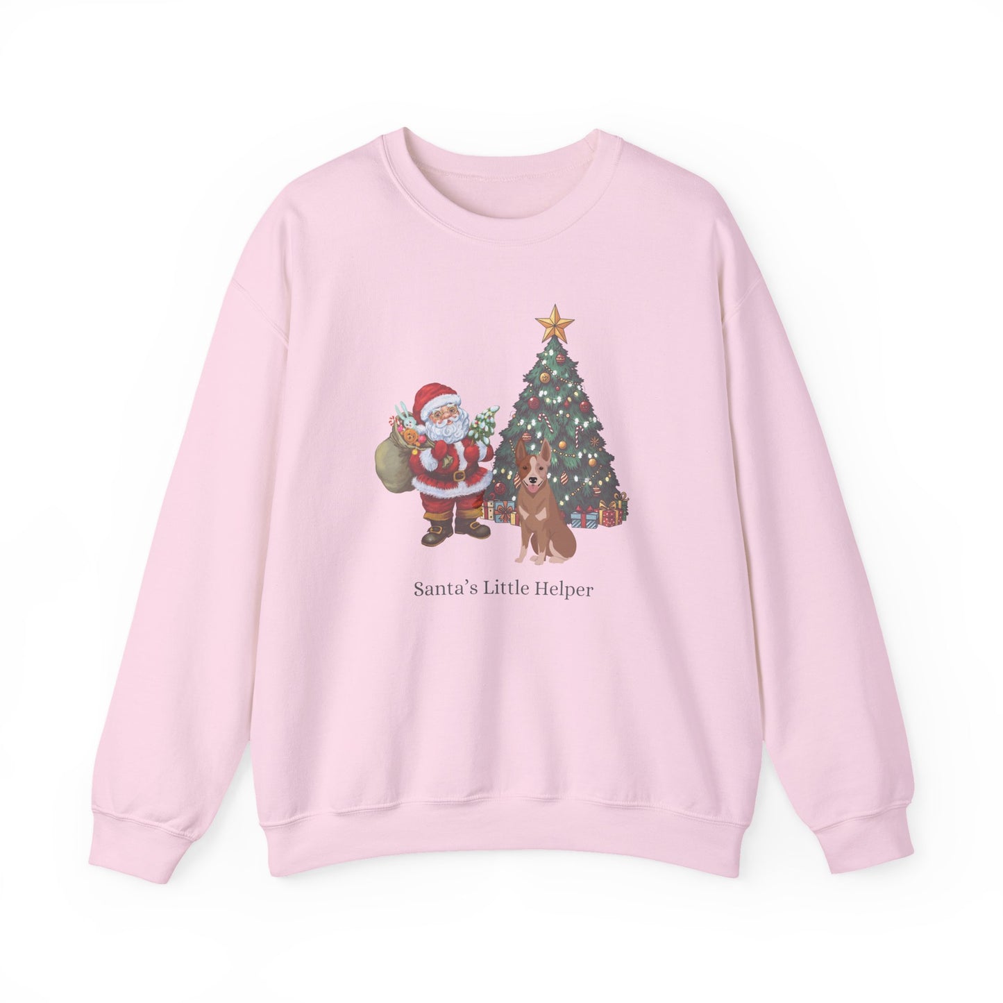 Australian Stumpy Tail Cattle Dog Dog Santa's Little Helper Unisex Heavy Blend Crewneck Sweatshirt