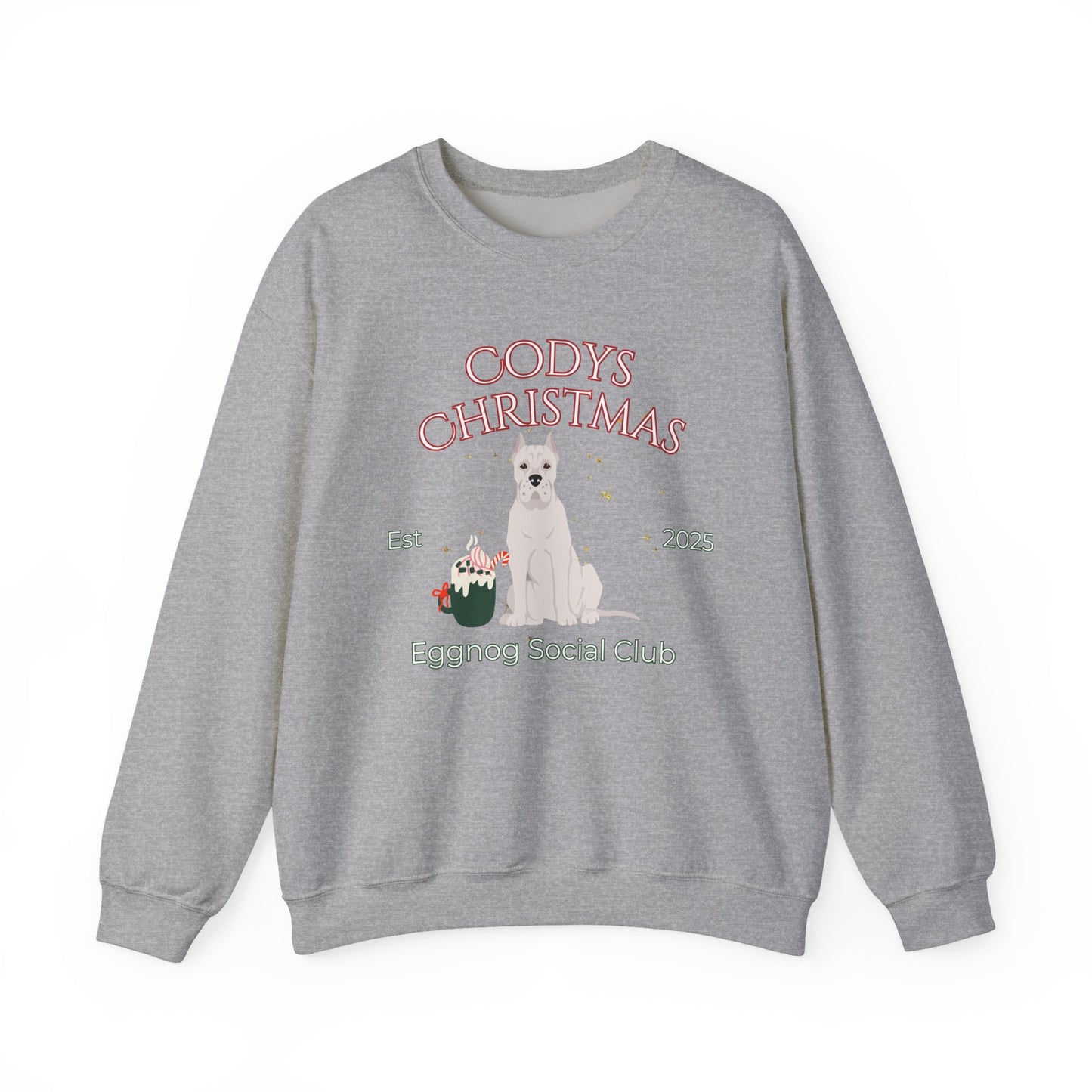 Dogo Argentino Dog Christmas Social Club Unisex Heavy Blend Crewneck Sweatshirt Custom Name