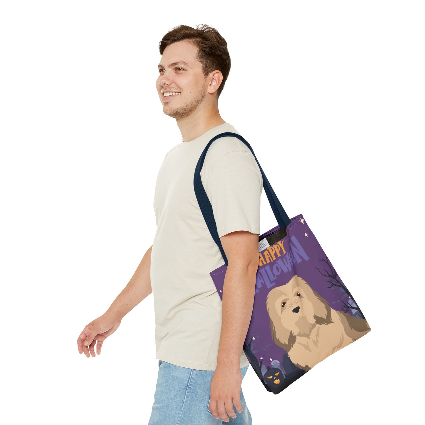 Havanese Dog Happy Halloween Tote Bag 16x16