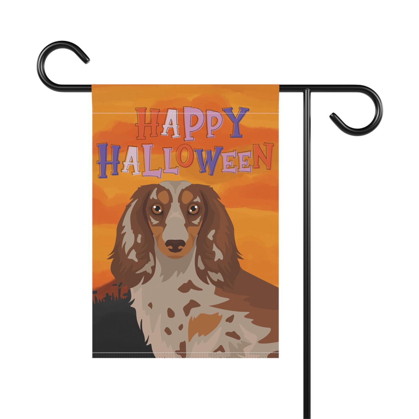 Dachshund Dog Halloween Garden Flag