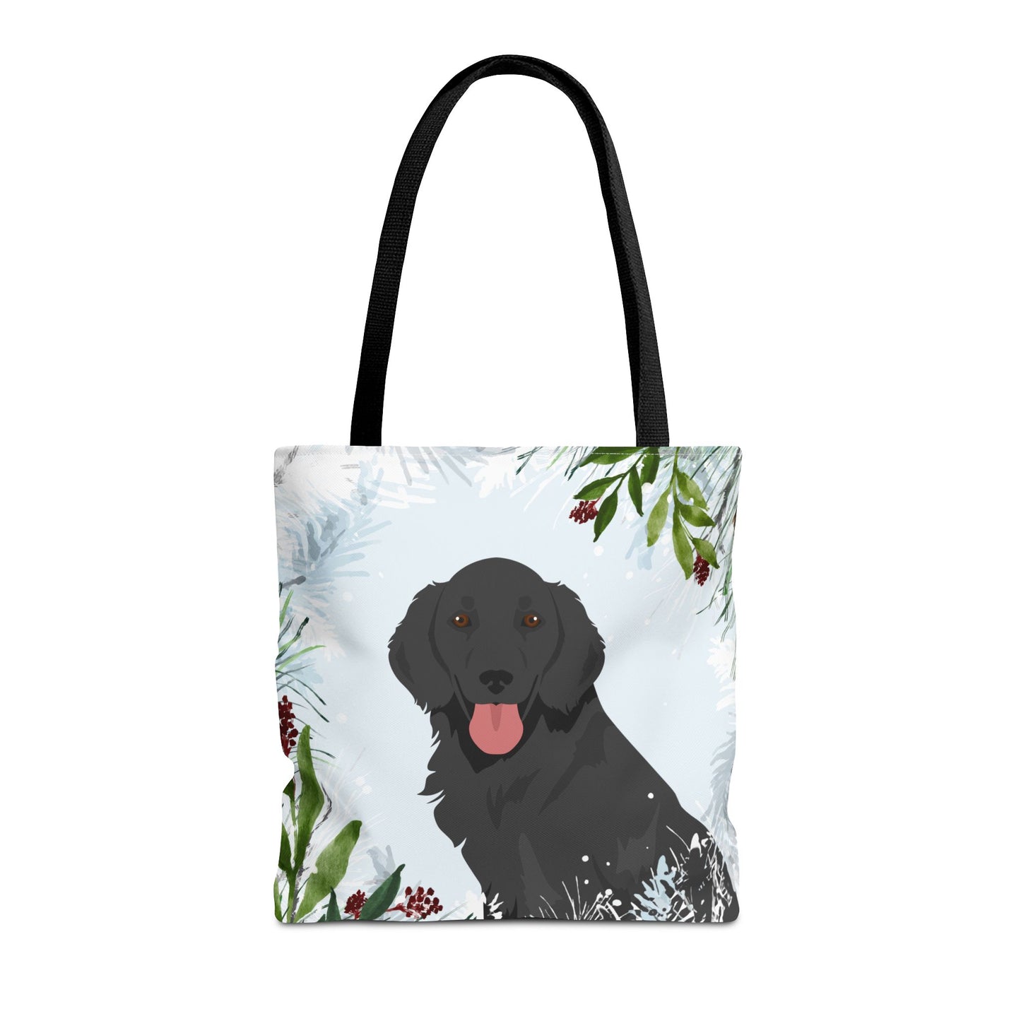Flat Coated Retriever Dog Christmas Holiday Tote Bag 16x16