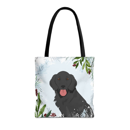 Flat Coated Retriever Dog Christmas Holiday Tote Bag 16x16