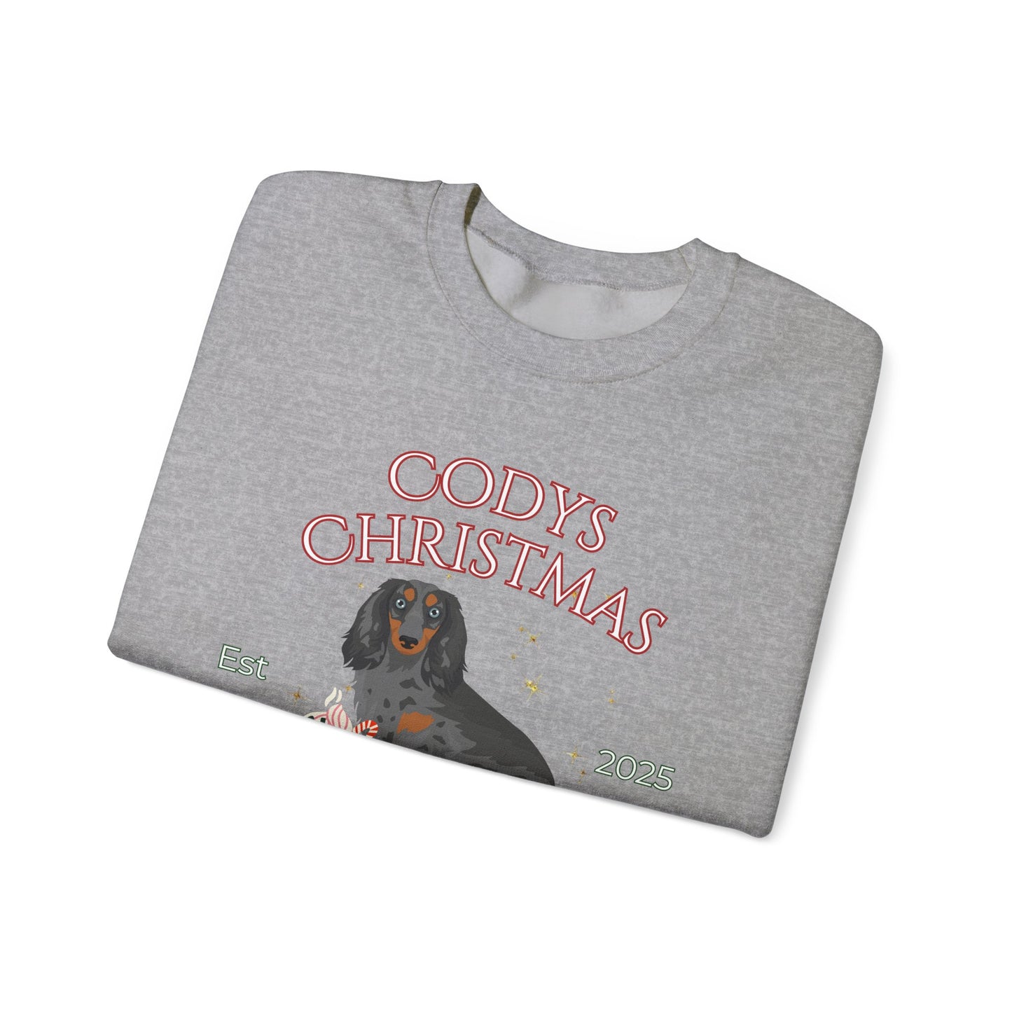 Dachshund Dog Christmas Social Club Unisex Heavy Blend Crewneck Sweatshirt Custom Name