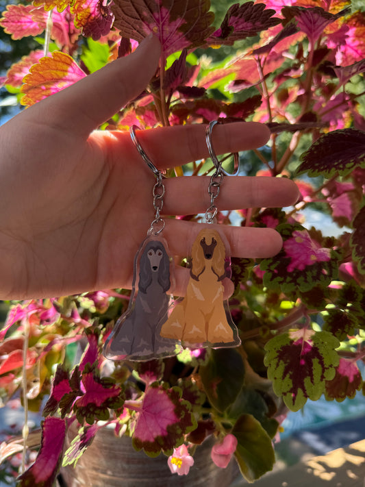 Afghan Hound Dog 2.5in Acrylic Keychain