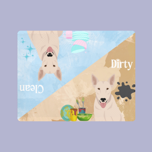 Bull Terrier Dog Clean & Dirty Fridge Magnet Set 3 Pack