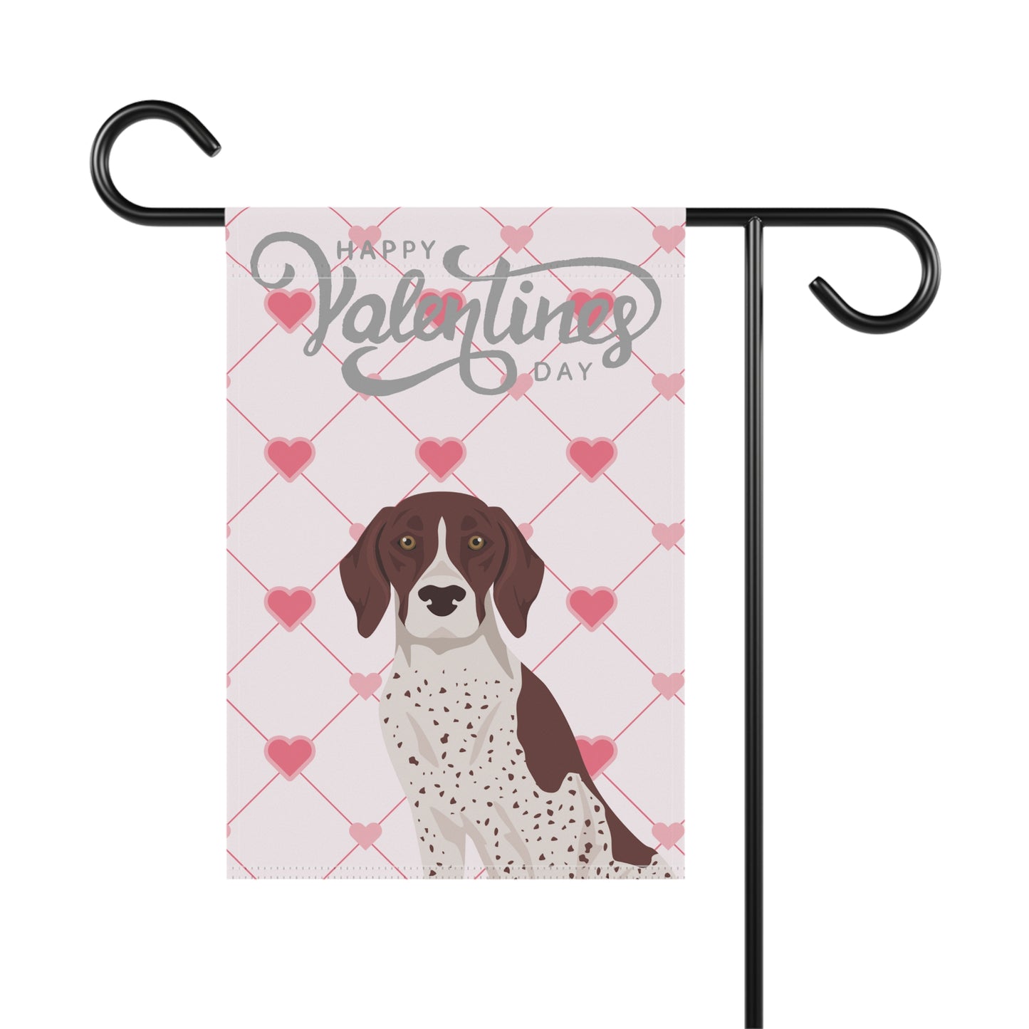 German Shorthaired Pointer Dog Valentines Day Garden Flag
