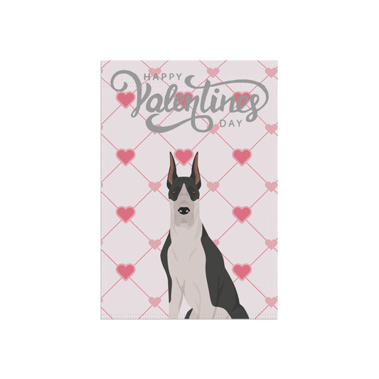 Great Dane Dog Valentines Day Garden Flag