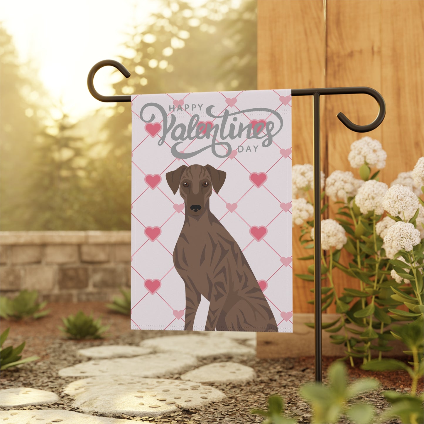Sloughi Dog Valentines Day Garden Flag