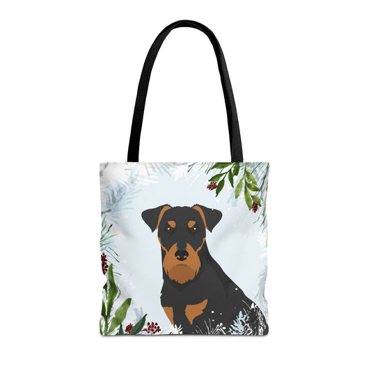 Jagdterrier Dog Christmas Holiday Tote Bag 16x16