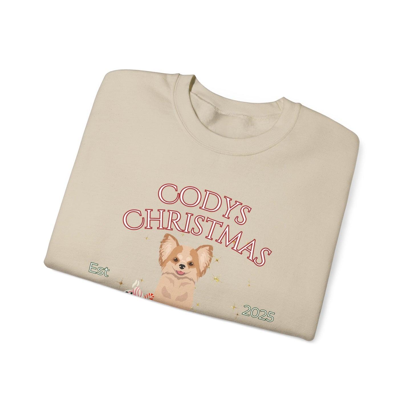 Chihuahua Dog Christmas Social Club Unisex Heavy Blend Crewneck Sweatshirt Custom Name