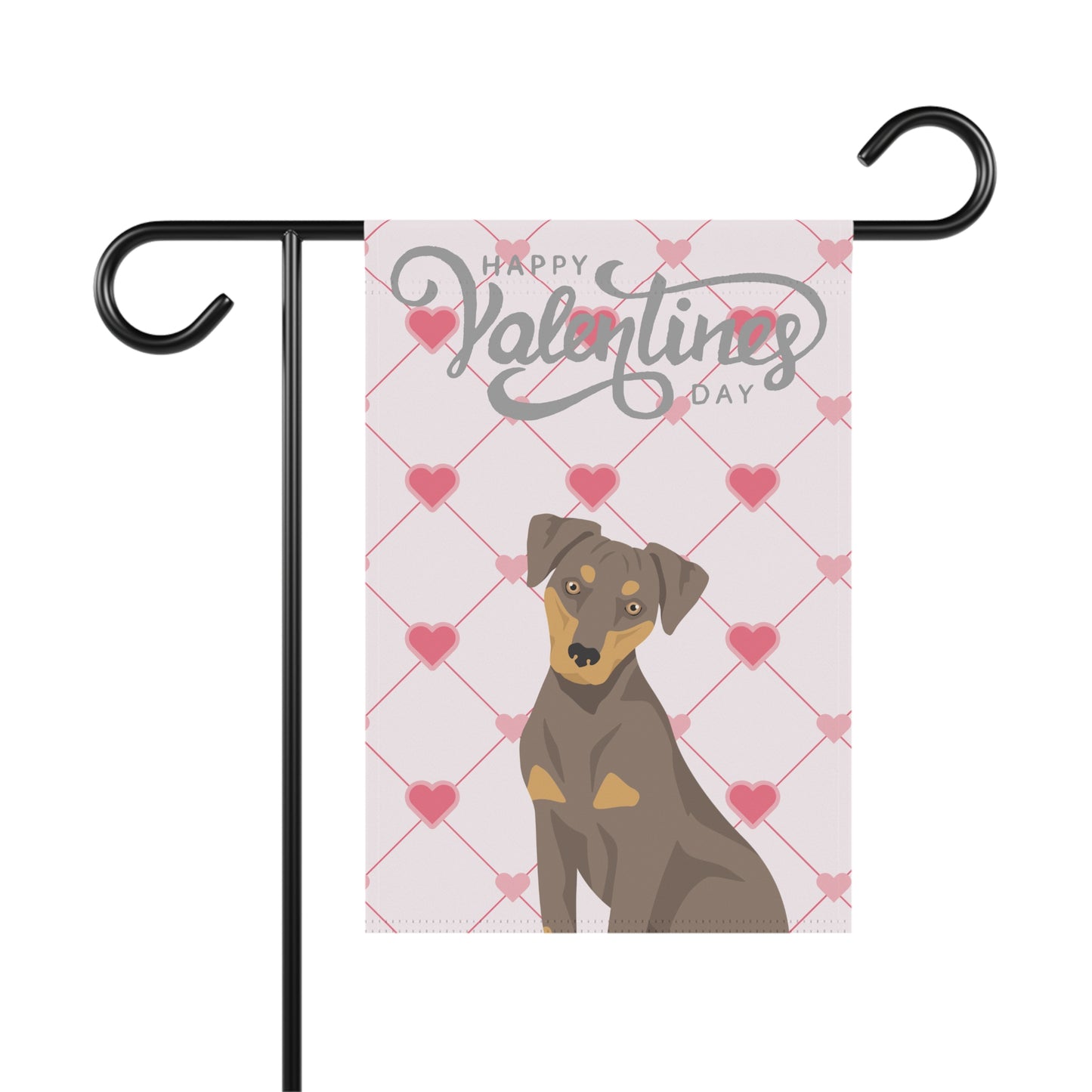 Blue Lacy Dog Valentines Day Garden Flag