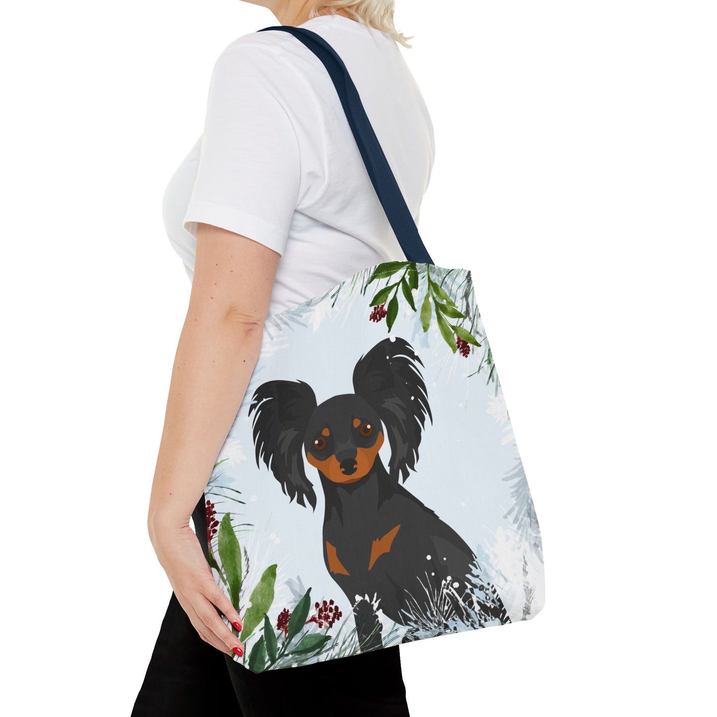 Russian Toy Terrier Dog Christmas Holiday Tote Bag 16x16