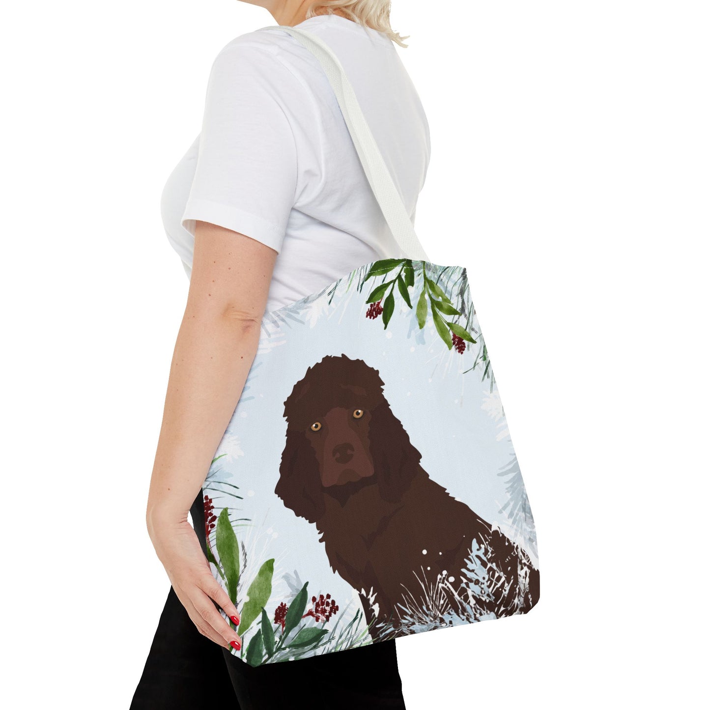 Irish Water Spaniel Dog Christmas Holiday Tote Bag 16x16