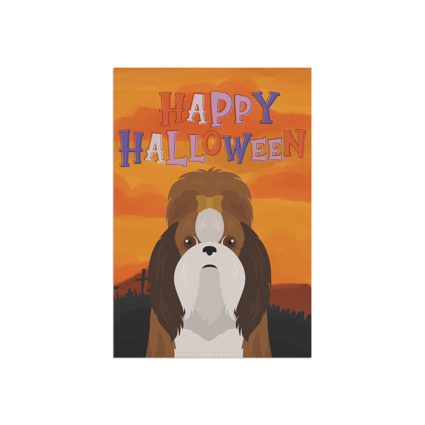 Shih Tzu Dog Halloween Garden Flag