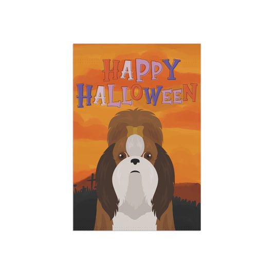 Shih Tzu Dog Halloween Garden Flag